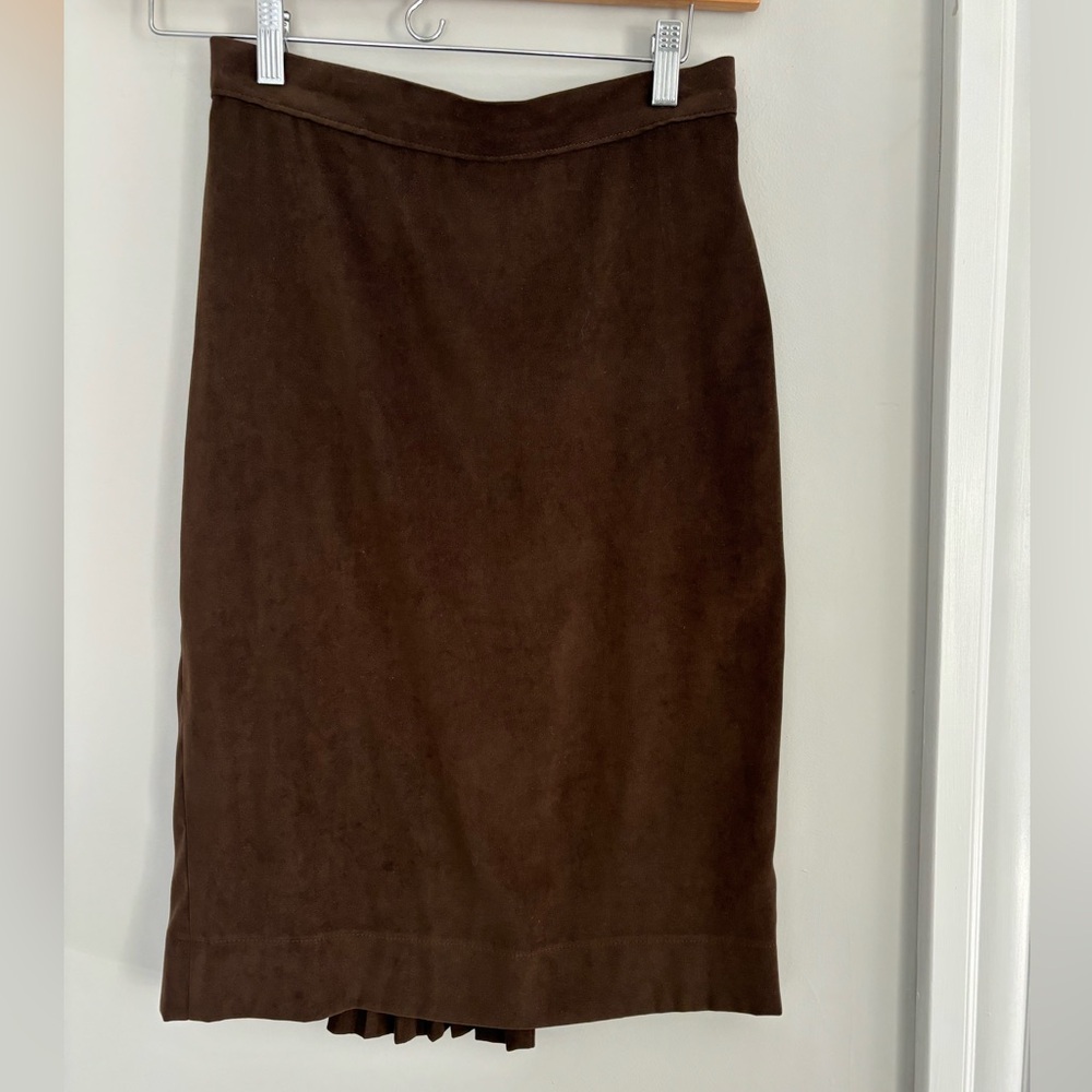 Vintage brown 90s tomboy designs pencil skirt.